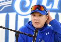 [포토]3차전 출사표 밝히는 삼성 박진만 감독