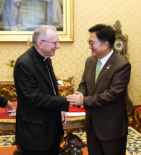 우원식 의장, 피에트로 파롤린 교황청 국무원장 예방... ‘교황 방북 요청’ 서한 전달