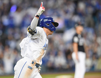 [포토]한화 김서현 무너뜨린 삼성 김영웅