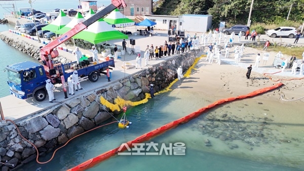 완도해경-해남군,  해안방제 합동 훈련 실시