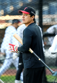 [포토]KS 3차전 준비하는 LG 박동원