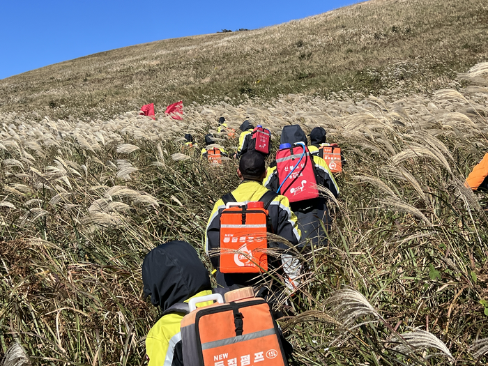 건조기 유관기관 합동 산림화재 대응 훈련 모습. 사진|소방청