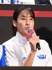 [포토]시즌 각오 밝히는 우리은행 김단비