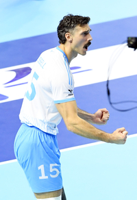 [포토]서브 에이스에 기뻐하는 대한항공 러셀