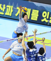 [포토]후위 공격하는 대한항공 정한용