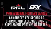 PFL, EFX 스포츠와 공식 파트너십 체결...미국 내 독점 보충제 브랜드 선정