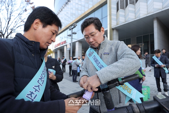 이상일 용인시장, 공유 모빌리티 안전 캠페인 동참