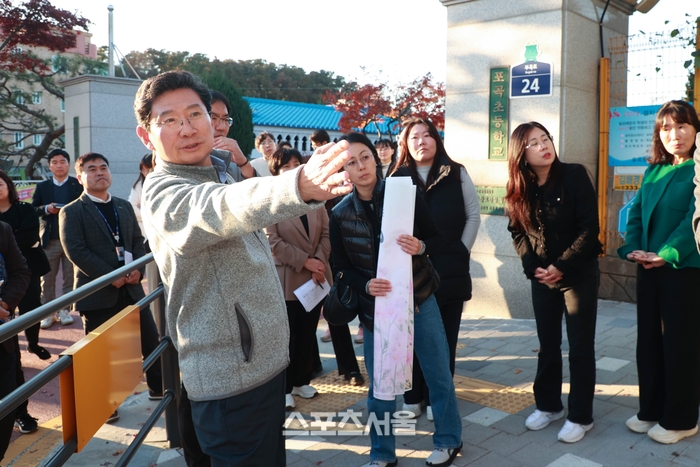 이상일 용인시장, 포곡초 방문 학생 승하차 공간 마련 등 모색