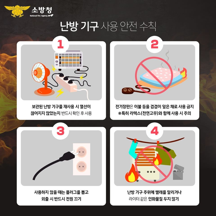 [강원소방]홍천, 불조심 강조의 달 맞아 겨울철 난방기구 화재 예방 강조