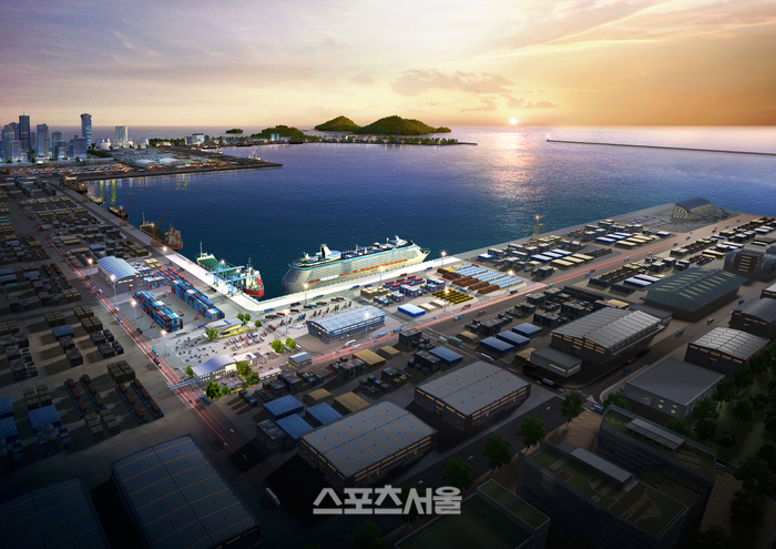 새만금 신항만 야경 조감도