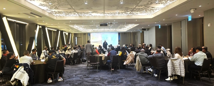 대만성지리사협회 이상우 회장이 ‘AI 분석기술’에 대해 설명하고 있다. 사진 | (사)한풍련