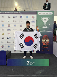 삼척 근덕중 카누부 청소년 대표, 인도 프레지던트컵 국제 스프린트 카누대회 동메달 4개 획득