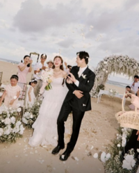 ‘단출한 해변웨딩’…발리에서 영원을 약속한 온주완♥방민아 현장 공개