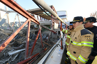 김승룡 소방청장 직무대행, 광주 서구 치평동 공사현장 붕괴사고 점검