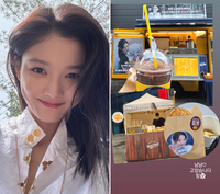 김유정, ‘복수귀’ 촬영장 녹이는 팬들 커피차 응원에 방긋...“냠냠♡  힘”