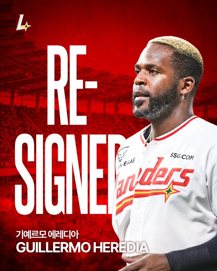 SSG가 29일 외국인 타자 기예르모 에레디아와 재계약을 체결했다. 사진 | SSG 랜더스