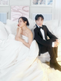 “눈이 너무 공허해”…리아킴, 최영준과 느닷없는 웨딩화보 ‘결혼설 설왕설래’ [★SNS]