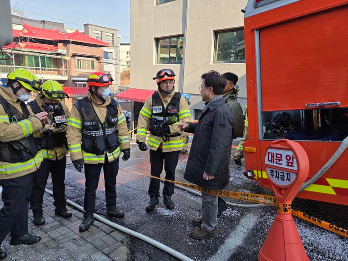 육동한 춘천시장, 후평동 주택 화재 현장 점검