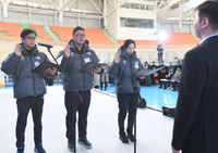 [포토] 대표자 선서하는 김성진 감독-최우정-최민정