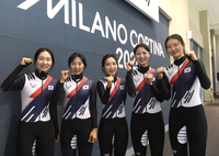 [포토] 파이팅 외치는 최민정-이소연-김길리-노도희-심석희