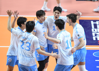 [포토] 환호하는 대한항공 선수들 ‘좋아좋아’