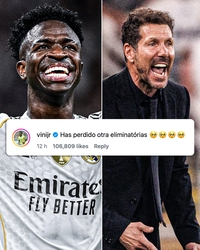 “페레즈가 널 쫓아낼거야” 감독과 선수 ‘설전’ 그후…비니시우스는 ‘댓글’로 시메오네 저격 “토너먼트에서 또 떨어졌네요”