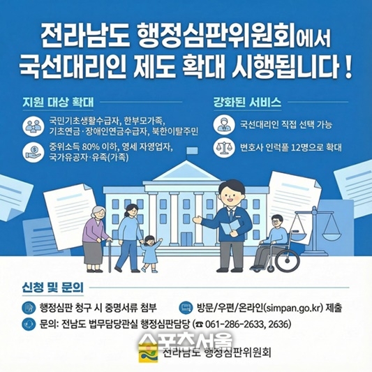 전남도 행정심판위, ‘더 따뜻한’ 국선대리인 지원 확대