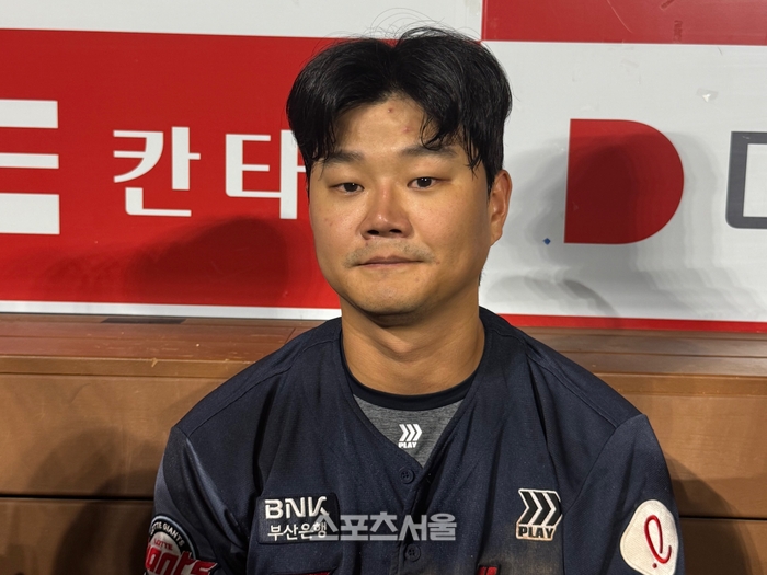 손호영이 경기 후 인터뷰에 임하고 있다. 고척 | 박연준 기자 duswns0628@sportsseoul.com