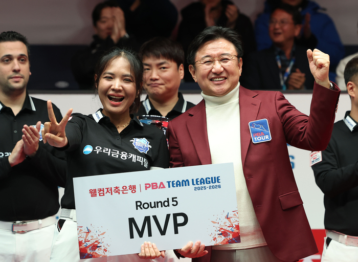 ‘캄보디아 김연아’ 스롱 피아비, PBA팀리그 5R MVP…우리금융캐피탈 창단 첫 라운드 우승