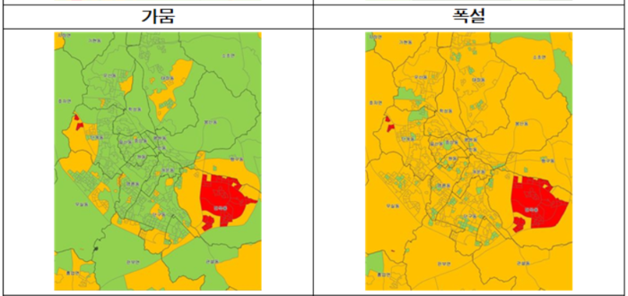 집계구별 재해등급. 사진|원주시청