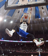 [포토]안대 끼고 덩크한 삼성 조준희, 올스타전 덩크 콘테스트 우승