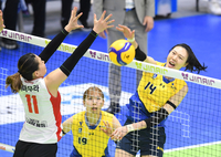 [포토]속공 성공하는 현대건설 양효진