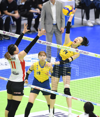 [포토]현대건설 양효진, 한 박자 빠르게!