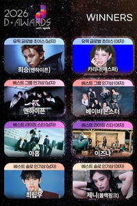 엔하이픈 희승·에스파 카리나, 100% 팬투표로 ‘디 어워즈’ 인기상 주인공