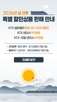 “명절 기차표 반값에 뜬다” 코레일, 6일부터 설 역귀성 KTX 선착순 할인