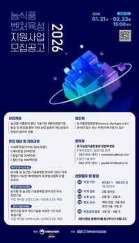 전남도, 10일 농식품 벤처육성 지원사업 설명회