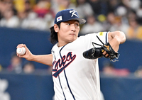 [포토]한신과의 연습경기 선발 등판한 곽빈