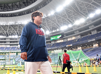 [포토]연습경기 위해 교세라돔 도착한 류현진