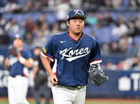 [포토]송승기, 오릭스와의 연습경기 3실점