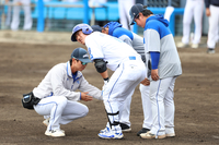 가슴 철렁! 왕옌청 속구, 이성규 무릎에 ‘팍’…삼성 “단순 타박상, 현재 이상 없다” [오키나와 메디컬체크]