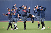 [포토]오릭스와의 연습경기 준비하는 야구대표팀
