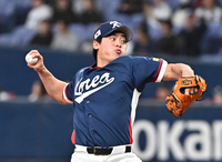 [포토]조병헌, 오릭스와의 연습경기 등판