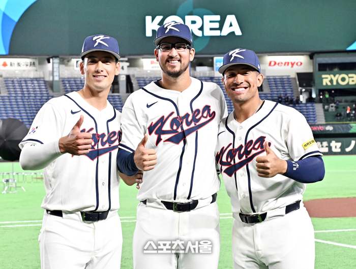 [포토]함께 기념촬영 하는 메이저리거 3인방