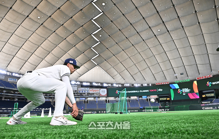 [포토]도쿄돔 입성한 대한민국 야구대표팀의 위트컴