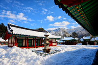 인제군, 봄을 시샘하는 폭설이 빚은 백담사 설경