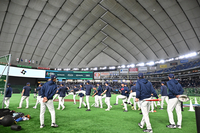 [포토]일본과의 결전 앞둔 대한민국 야구대표팀