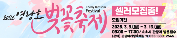 속초시, 2026 영랑호 벚꽃축제 먹거리·플리마켓 참가자 공개 모집 - 뉴스 썸네일 이미지