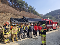 [강원소방]양구, 의용소방대 산불진화대와 목조문화재 합동훈련