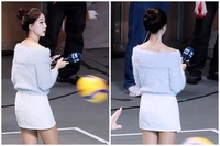 진달래 아나운서, 배구공이 자꾸 괴롭혀요?!...“방송 사고 아닙니다”