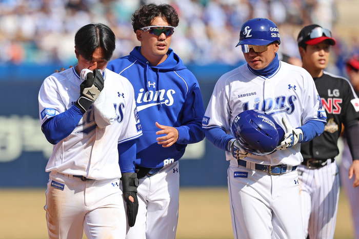 '코뼈 골절' 삼성 우타 거포, 큰 부상 피했다...하필 '안방 유망주'가 또 시즌 아웃 